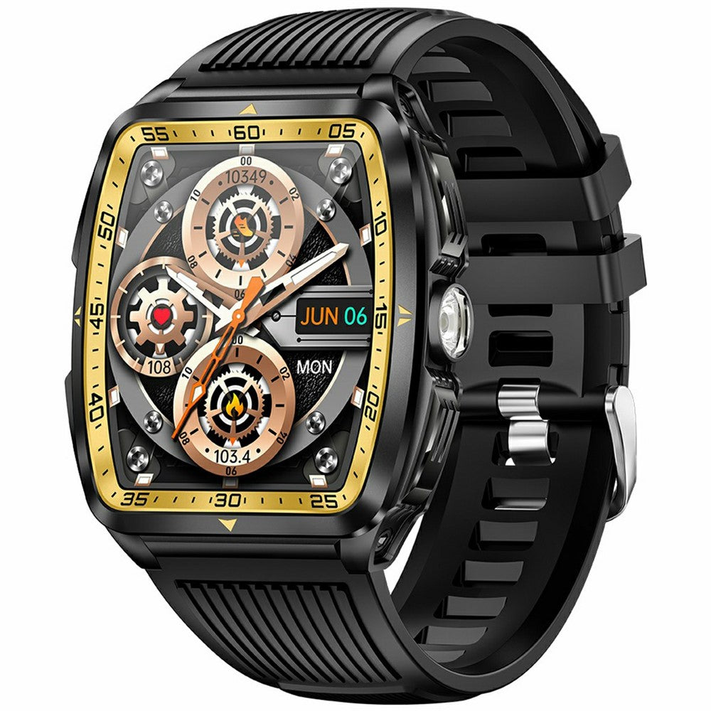 KT83 1.8 Inch Outdoor Smart Watch with Flashlight Health Monitor Bluetooth-Compatible Calling Wristwatch