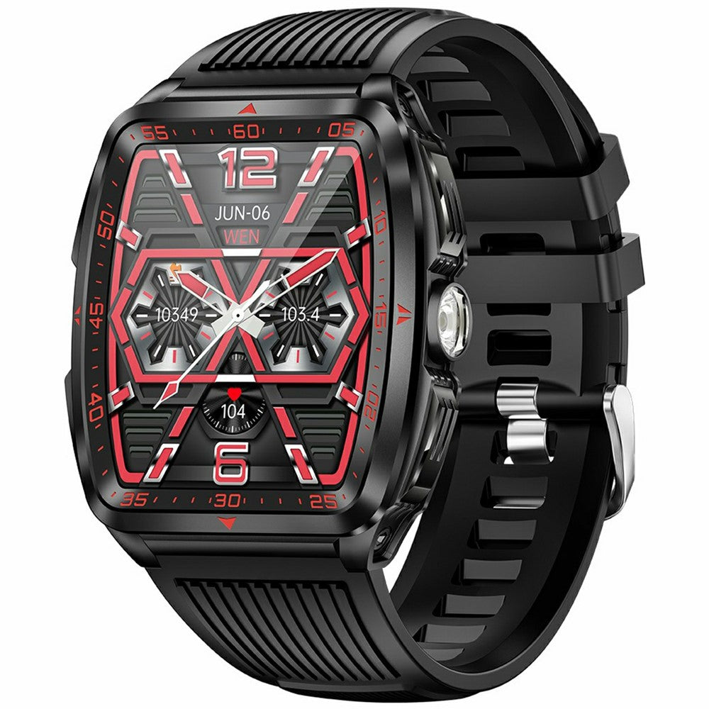 KT83 1.8 Inch Outdoor Smart Watch with Flashlight Health Monitor Bluetooth-Compatible Calling Wristwatch