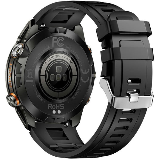 KT80 1.46 Inch Outdoor Smart Watch with Flashlight Health Monitor Multi Sport Modes Wristwatch