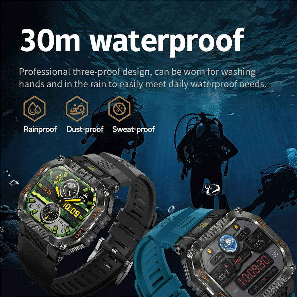 HT34 Outdoor Sports Smartwatch Fitness Tracker Waterproof 30M with Heart Rate / Blood Oxygen / Sleep Monitoring