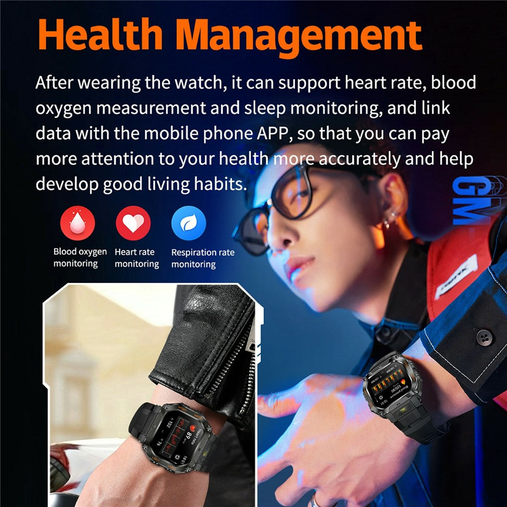HT34 Outdoor Sports Smartwatch Fitness Tracker Waterproof 30M with Heart Rate / Blood Oxygen / Sleep Monitoring
