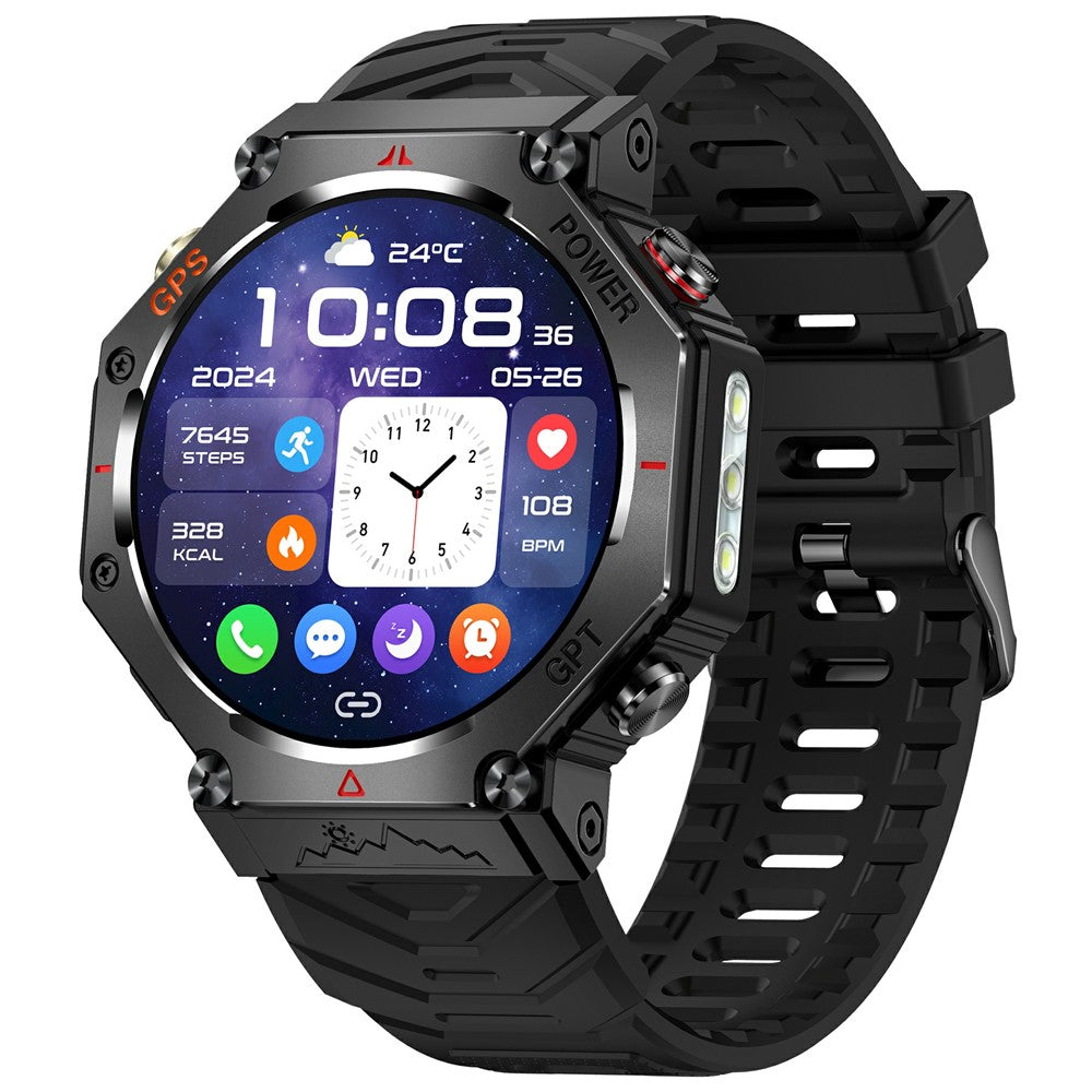 KC91 1.39 Inch HD Screen Outdoor Smart Watch Built In GPS Sports Tracker Heart Rate Monitor with Altimeter / Barometer / Compass