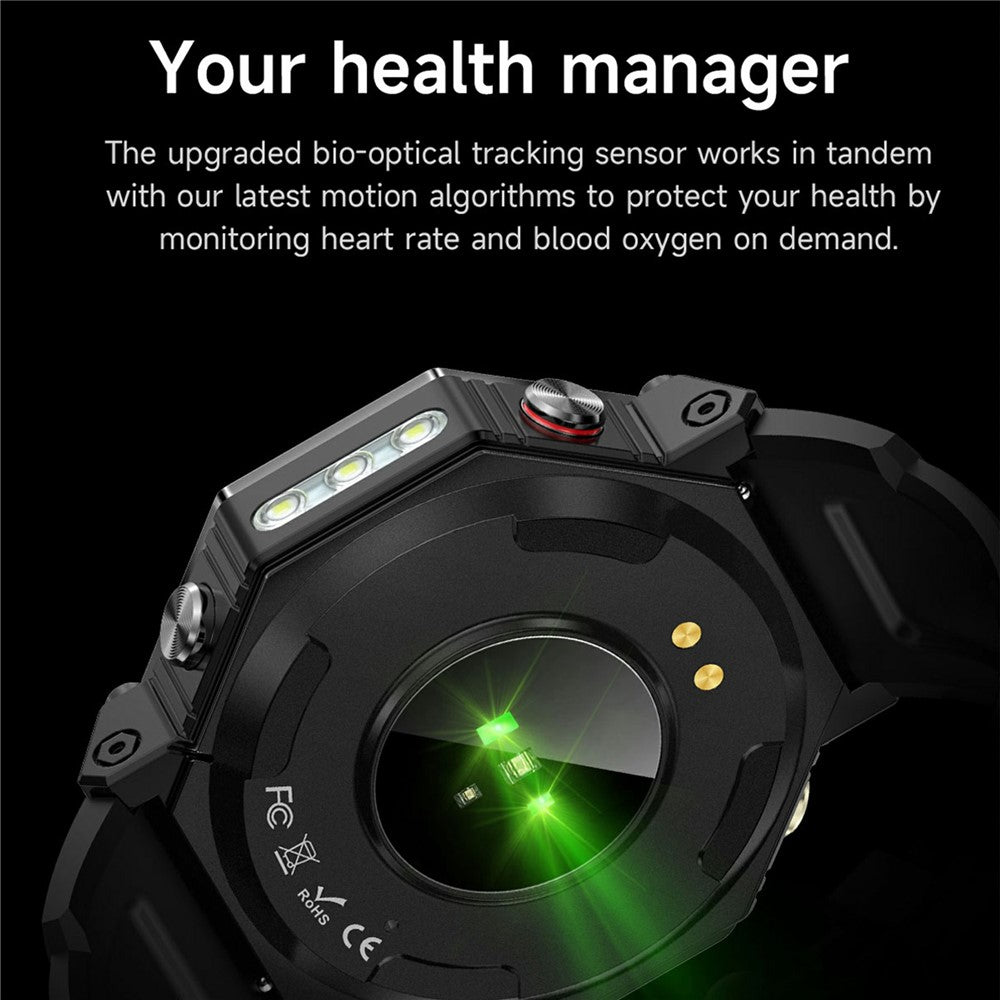 KC91 1.39 Inch HD Screen Outdoor Smart Watch Built In GPS Sports Tracker Heart Rate Monitor with Altimeter / Barometer / Compass