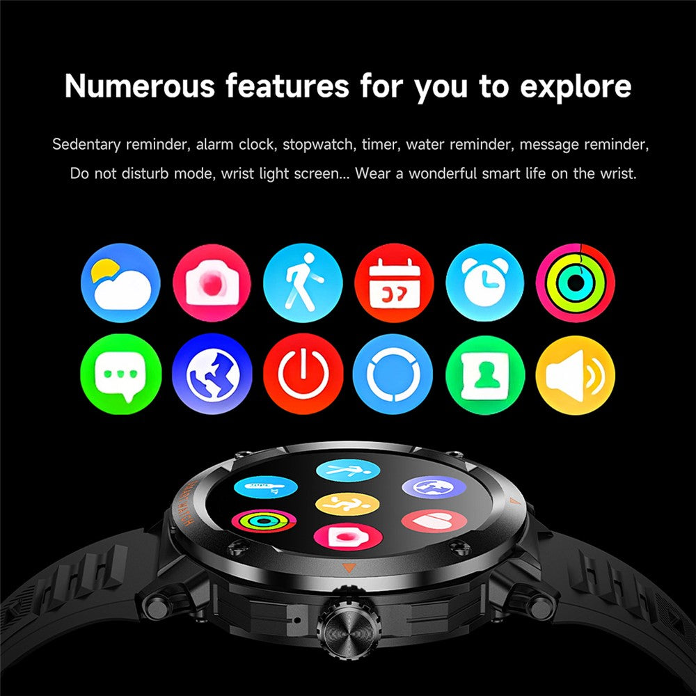 D13 Silicone Strap Smart Watch with Bluetooth-Compatible Earbuds 2 in 1 Fitness Tracker Touchscreen Smartwatch