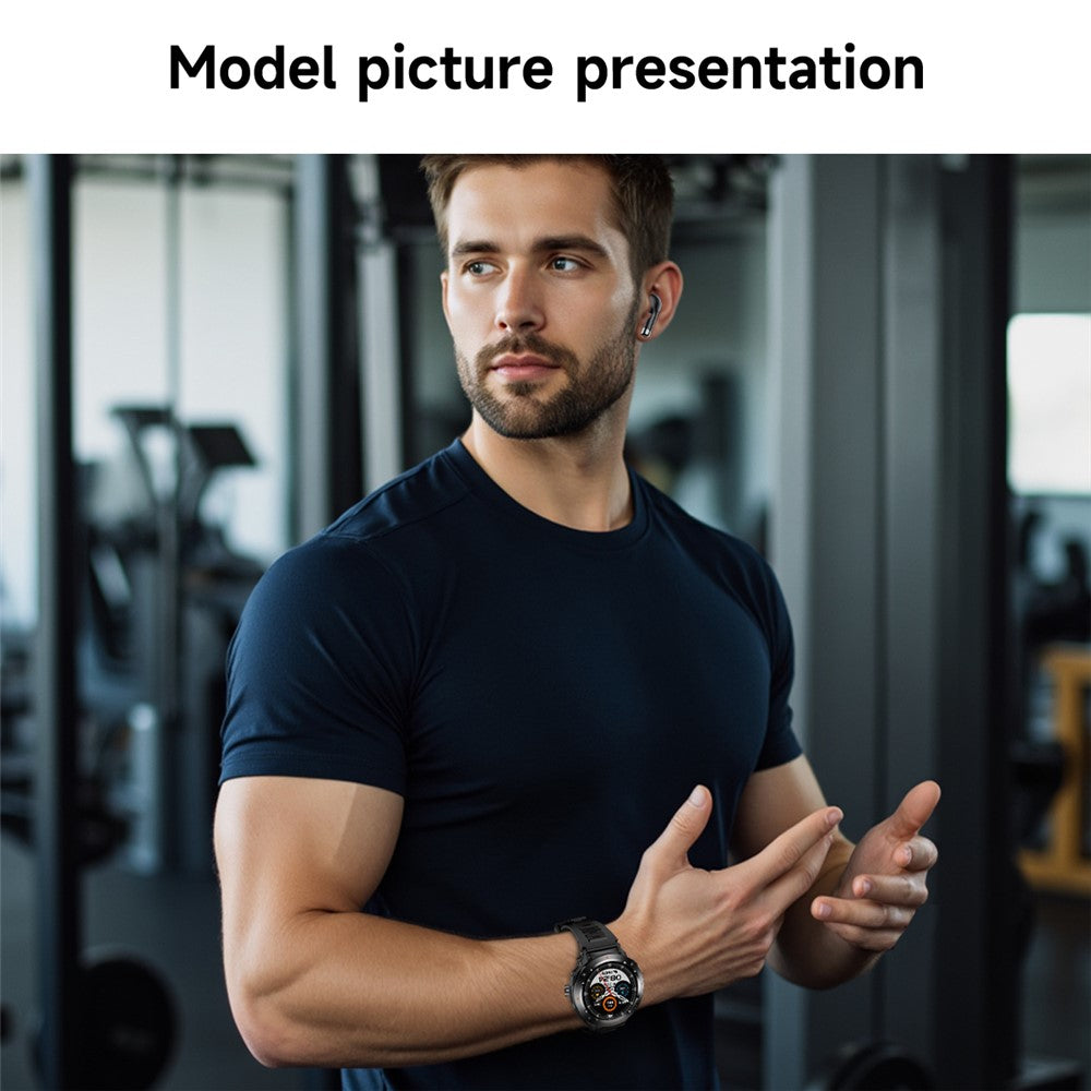 D13 Silicone Strap Smart Watch with Bluetooth-Compatible Earbuds 2 in 1 Fitness Tracker Touchscreen Smartwatch