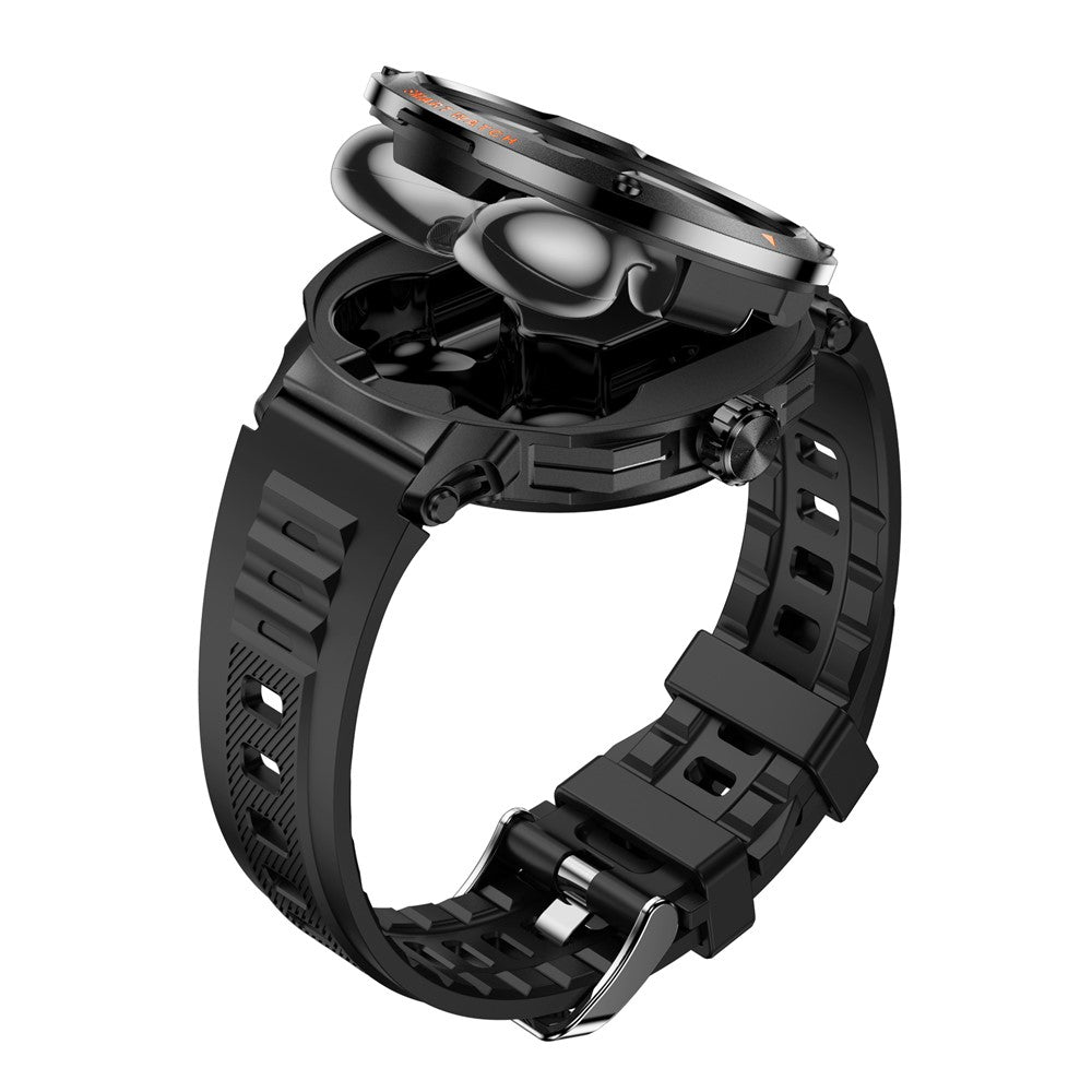 D13 Silicone Strap Smart Watch with Bluetooth-Compatible Earbuds 2 in 1 Fitness Tracker Touchscreen Smartwatch