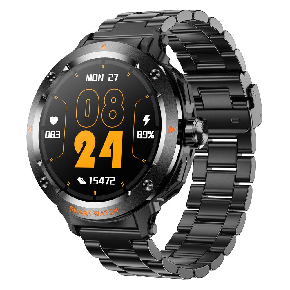 D13 Steel Strap Smart Watch with Bluetooth-Compatible Earbuds 2 in 1 Fitness Tracker Touchscreen Smartwatch