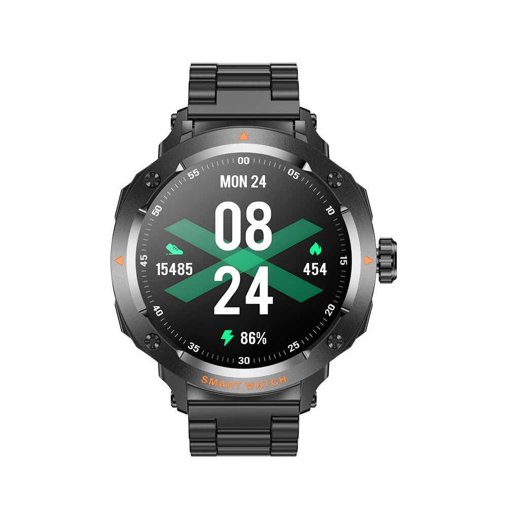 D13 Steel Strap Smart Watch with Bluetooth-Compatible Earbuds 2 in 1 Fitness Tracker Touchscreen Smartwatch