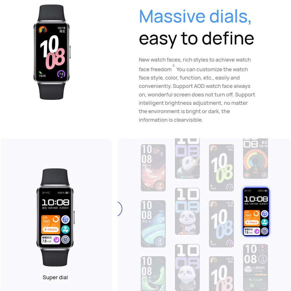 HUAWEI Band 10 1.47 Inch AMOLED Smart Bracelet Fitness Tracker Aluminum Alloy Case Health Monitoring Smart Wristband