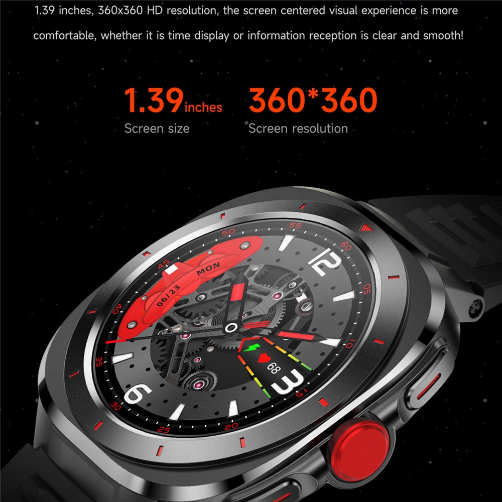 GE33 1.39 Inch Smart Watch Bluetooth-Compatible Call Health Monitor Sports Tracker Wrist Watch