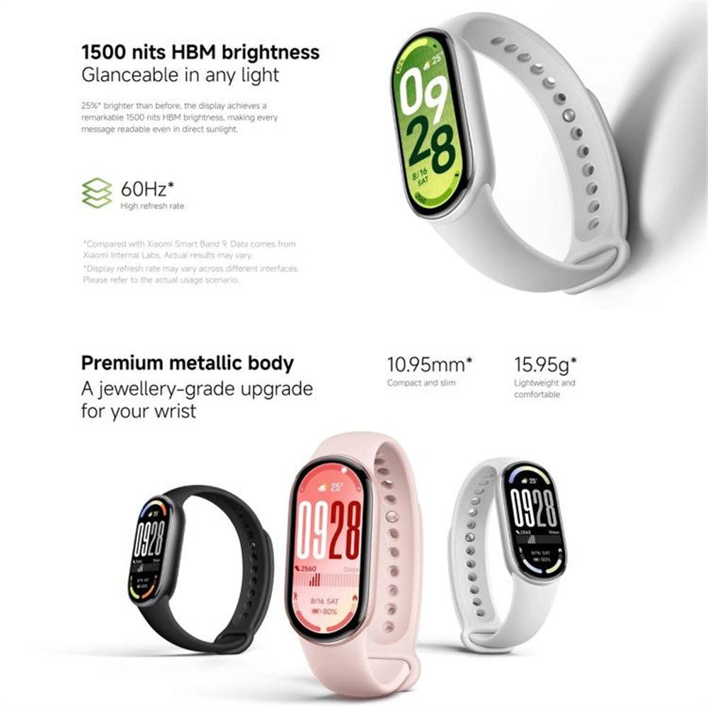 XIAOMI Smart Band 10 1.72 Inch AMOLED Screen Fitness Tracker 5ATM Waterproof Heart Rate Monitor Bracelet (M2457B1)