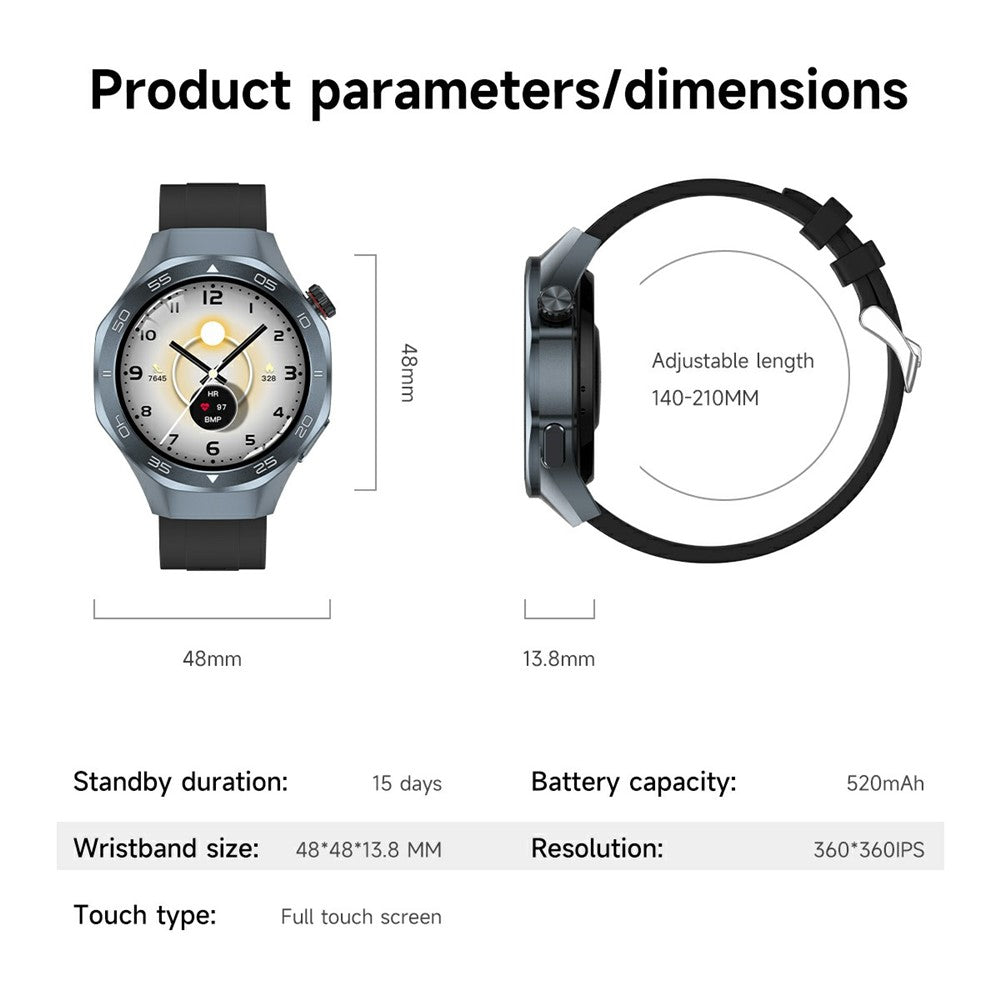 C10 1.53 Inch Smart Watch GPS Tracking Health Monitoring Bluetooth-compatible Calling Fitness Watch