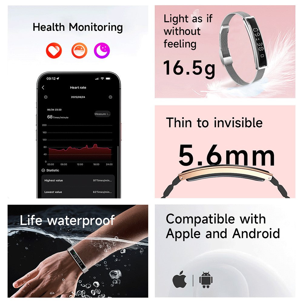 B3 Smart Bracelet Couples Step Counter Heart Rate Health Monitor Waterproof Sports Wristband with Dual Strap
