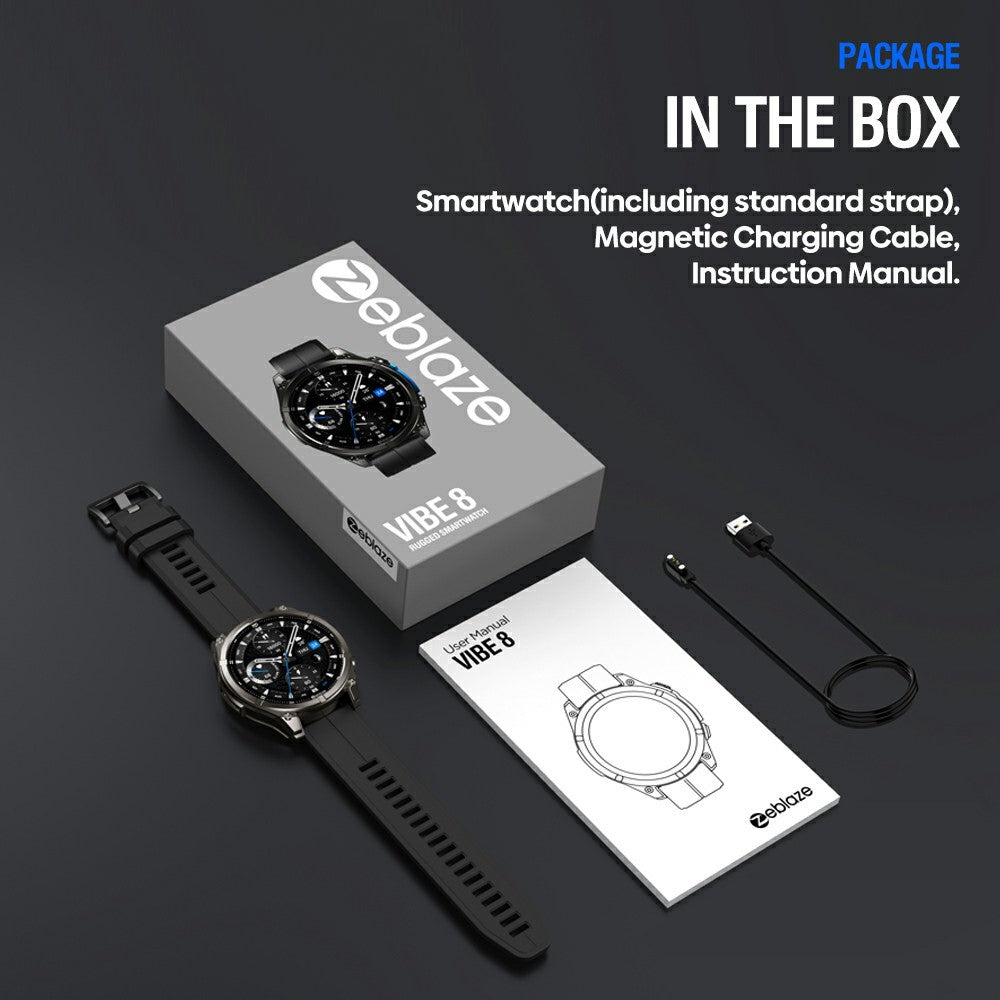 ZEBLAZE Vibe 8 1.43 Inch Smart Watch Health Monitoring Bluetooth-compatible Calling Outdoor Sports Watch with Flashlight