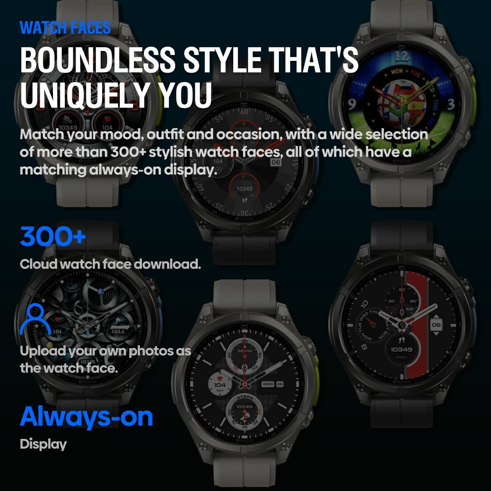 ZEBLAZE Vibe 8 1.43 Inch Smart Watch Health Monitoring Bluetooth-compatible Calling Outdoor Sports Watch with Flashlight
