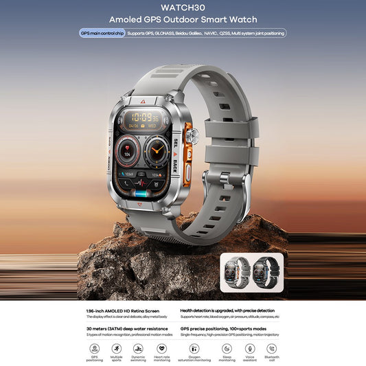 REMAX WATCH30 AMOLED GPS Outdoor Smart Watch For Sports Tracking Health Monitoring Waterproof Watch