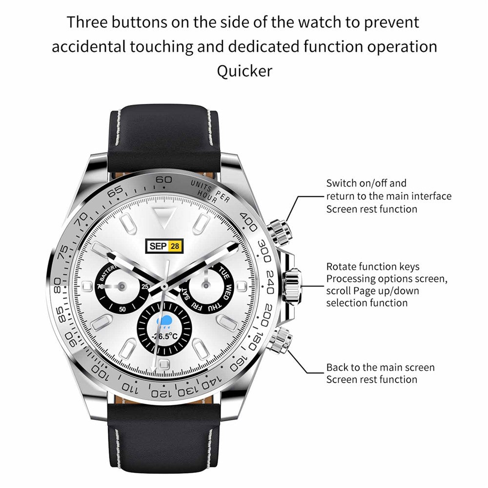 AW13 1.3inch Display IP68 Waterproof Business Bracelet Heart Rate Monitoring Smart Watch