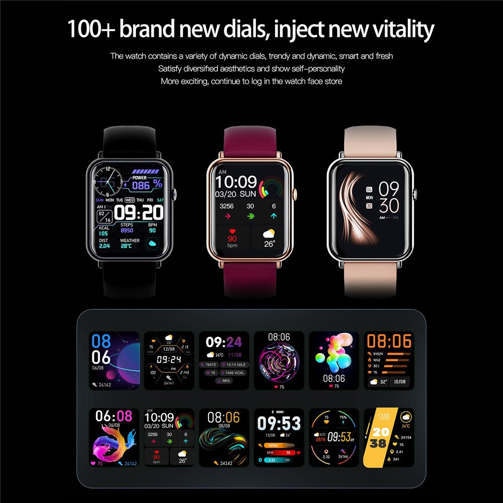 Q19 Pro 1.69 inch Temperature Detection Bluetooth-compatible Smart Watch Sports Tracker Heart Rate Sleep Health Monitoring Smart Bracelet