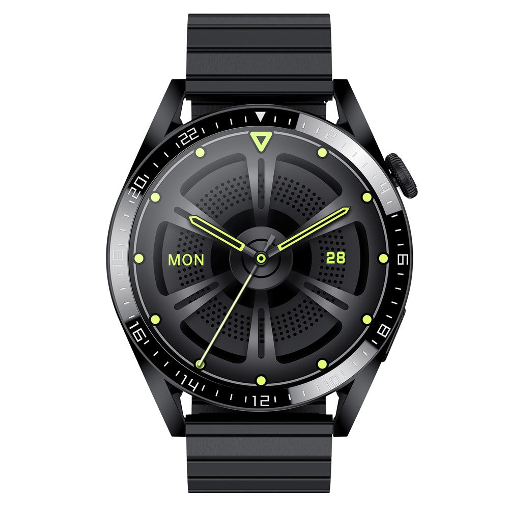 i39 1.28 inch Bluetooth-compatible Call Smart Watch Heart Rate Monitor Music Control IP67 Waterproof Fitness Bracelet, Steel Strap