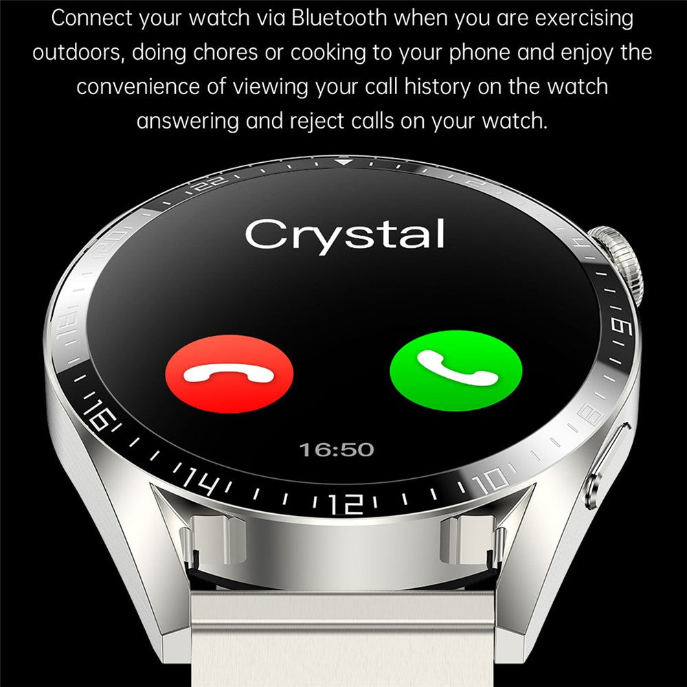 i39 1.28 inch Bluetooth-compatible Call Smart Watch Heart Rate Monitor Music Control IP67 Waterproof Fitness Bracelet, Steel Strap