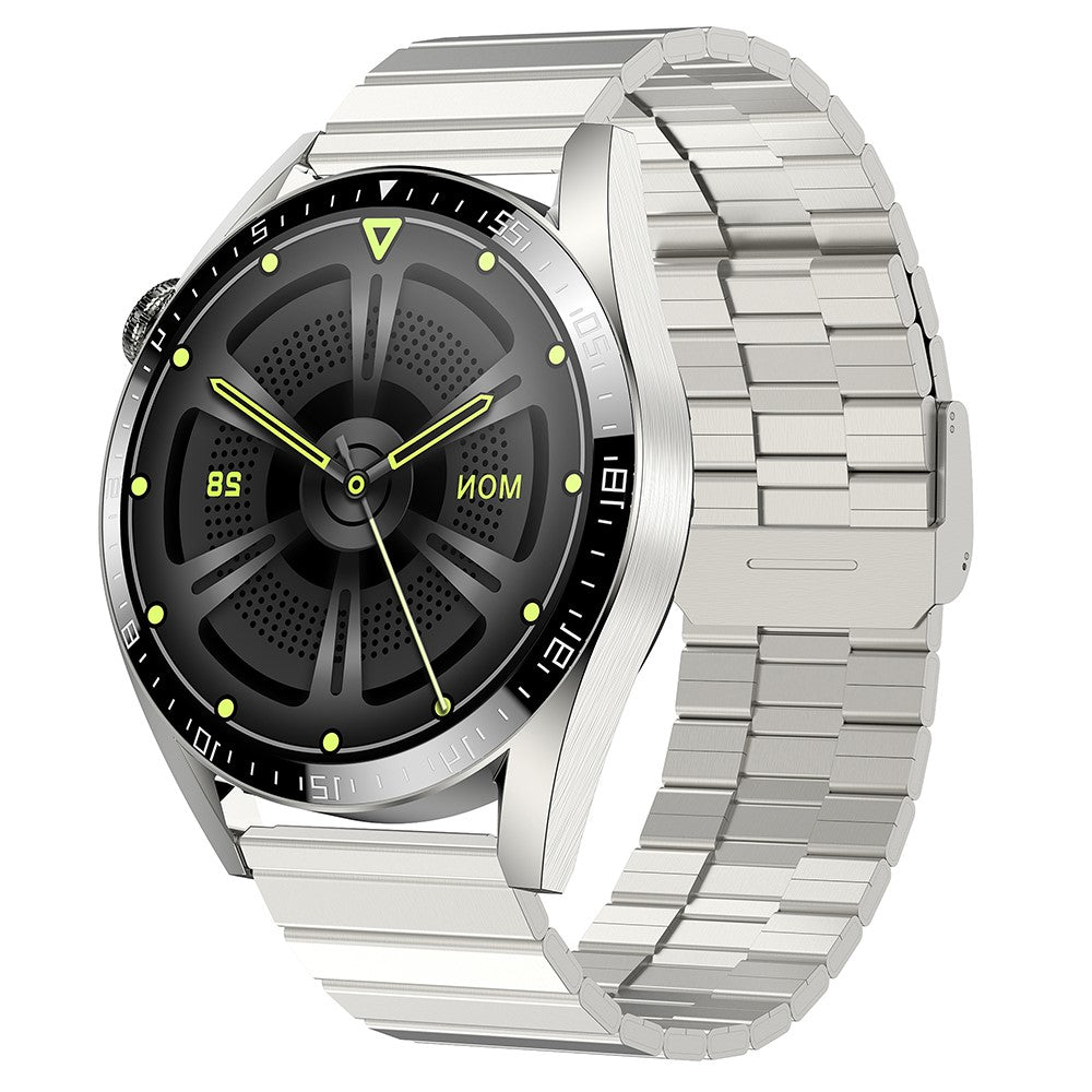 i39 1.28 inch Bluetooth-compatible Call Smart Watch Heart Rate Monitor Music Control IP67 Waterproof Fitness Bracelet, Steel Strap