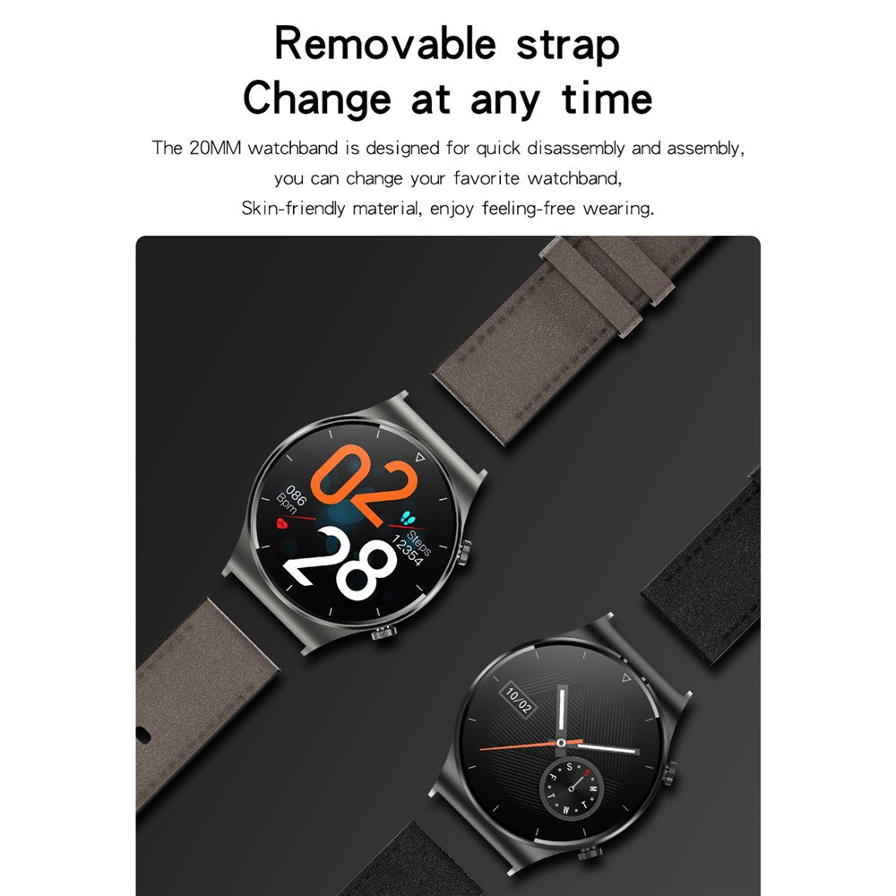GT16 Smart Watch 1.28 Inch HD Screen Touch Control Waterproof Bluetooth-compatible Call Smart Bracelet Health Monitoring Sports Watch for Men and Women