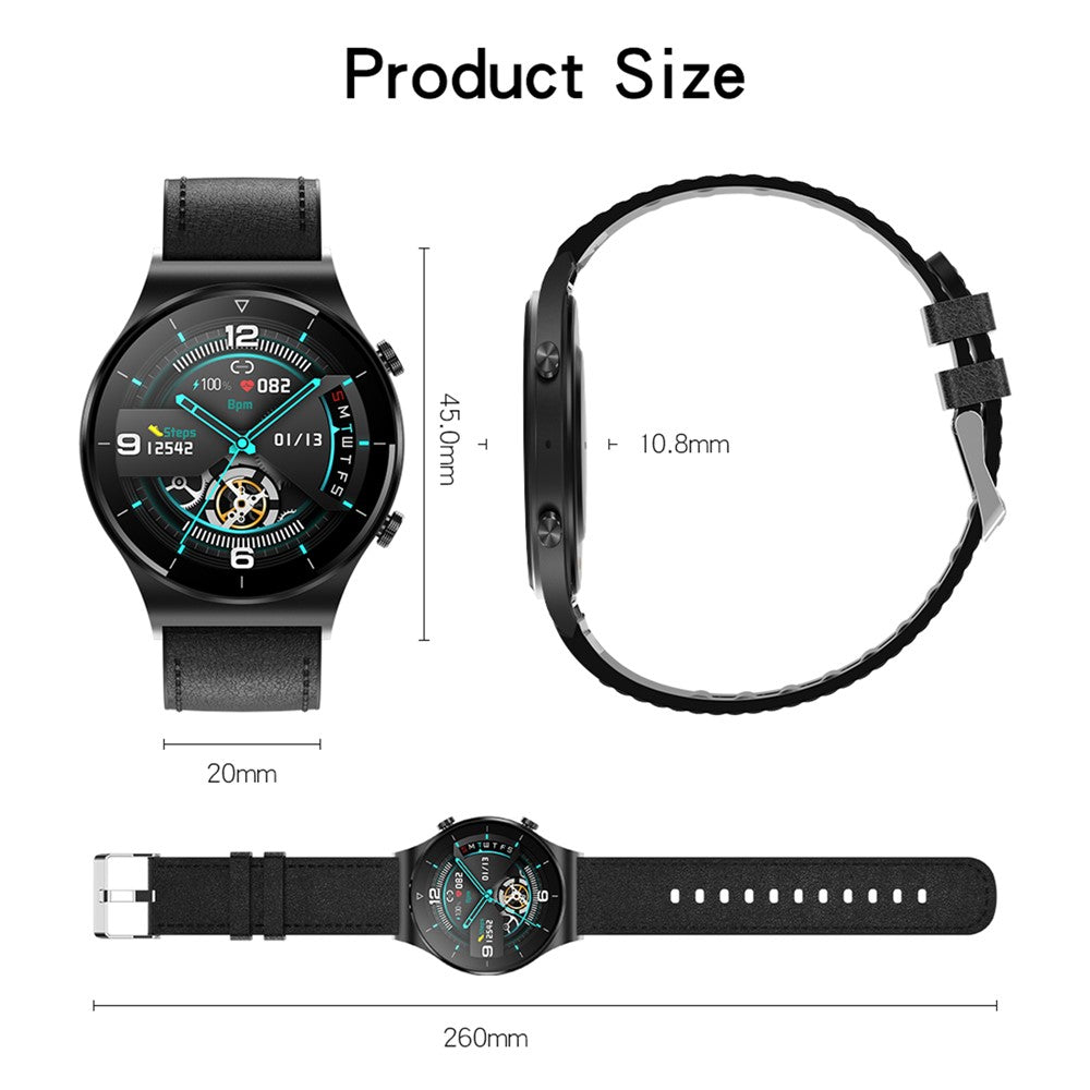 GT16 Smart Watch 1.28 Inch HD Screen Touch Control Waterproof Bluetooth-compatible Call Smart Bracelet Health Monitoring Sports Watch for Men and Women
