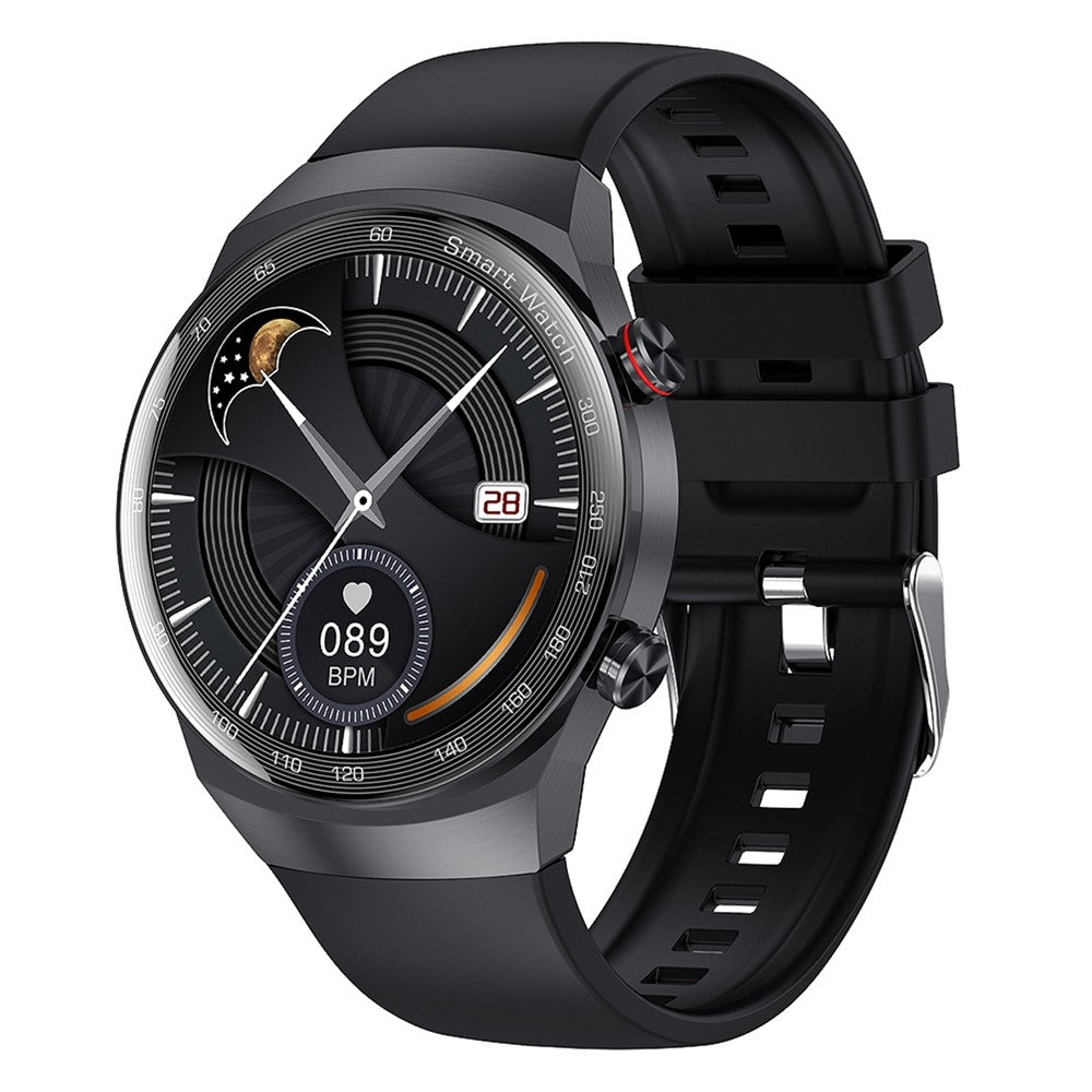 AK26 Fashionable Bluetooth-compatible Smart Watch Sports Modes Body Blood Pressure Sleeping Monitoring Steel Band Smart Bracelet (Silicone Strap)