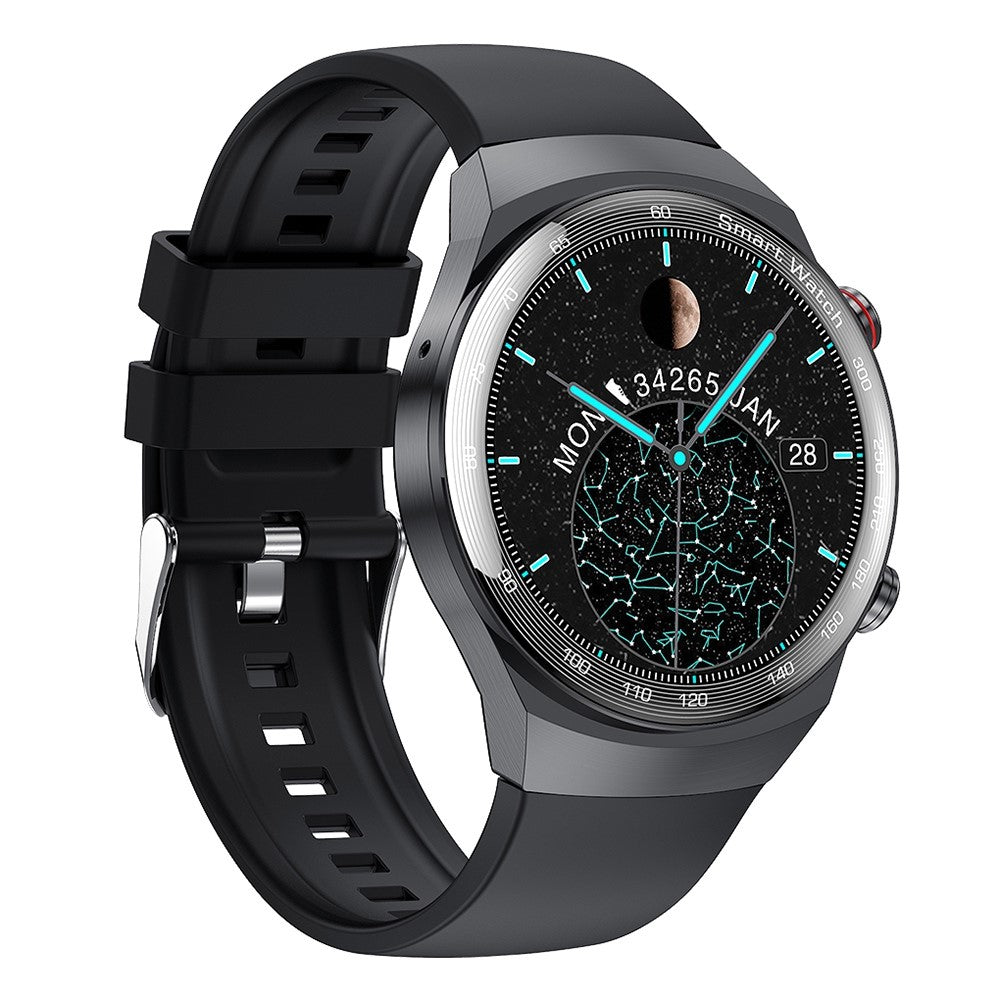 AK26 Fashionable Bluetooth-compatible Smart Watch Sports Modes Body Blood Pressure Sleeping Monitoring Steel Band Smart Bracelet (Silicone Strap)