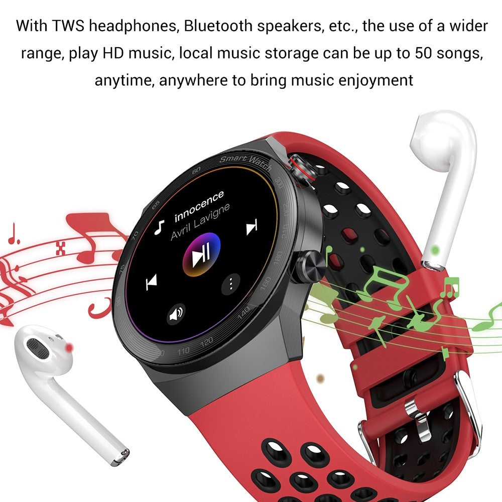 AK26 Fashionable Bluetooth-compatible Smart Watch Sports Modes Body Blood Pressure Sleeping Monitoring Steel Band Smart Bracelet (Silicone Strap)