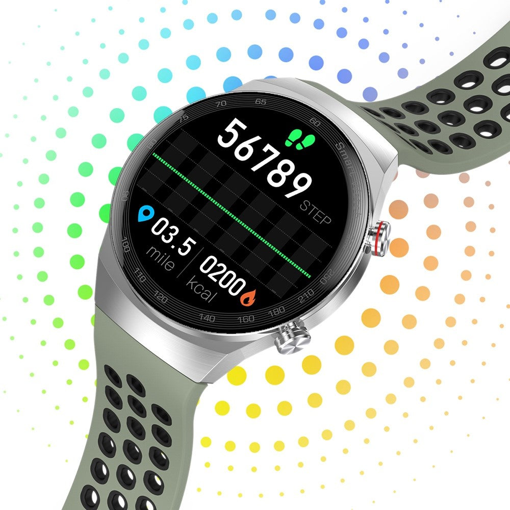 AK26 Fashionable Bluetooth-compatible Smart Watch Sports Modes Body Blood Pressure Sleeping Monitoring Steel Band Smart Bracelet (Silicone Strap)