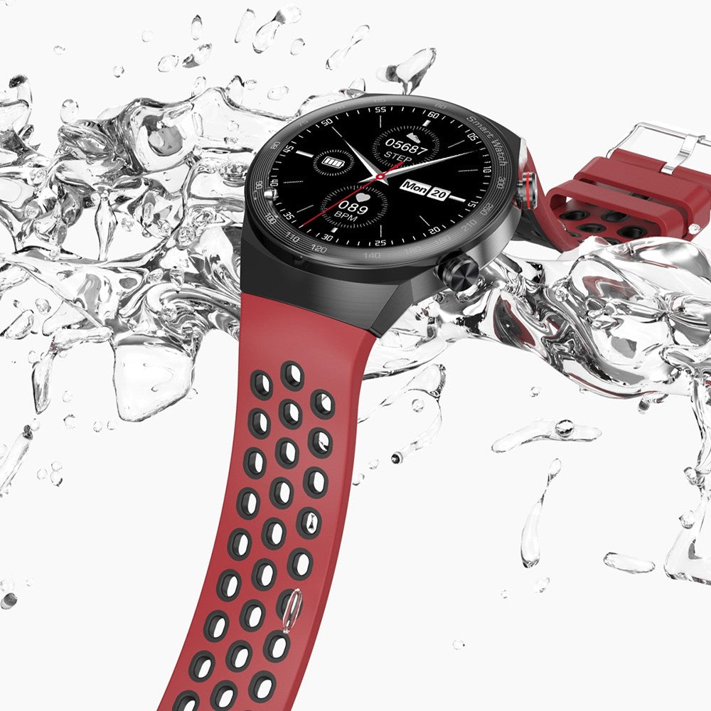 AK26 Fashionable Bluetooth-compatible Smart Watch Sports Modes Body Blood Pressure Sleeping Monitoring Steel Band Smart Bracelet (Silicone Strap)