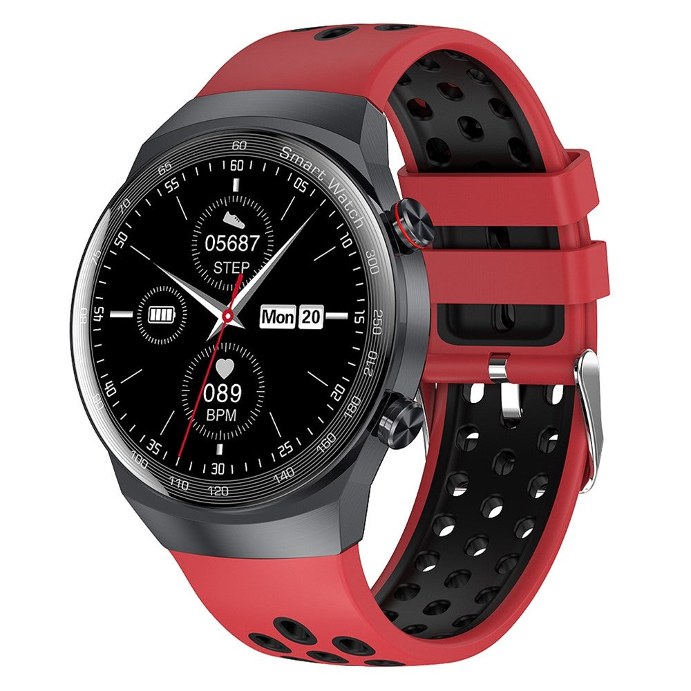 AK26 Fashionable Bluetooth-compatible Smart Watch Sports Modes Body Blood Pressure Sleeping Monitoring Steel Band Smart Bracelet (Silicone Strap)