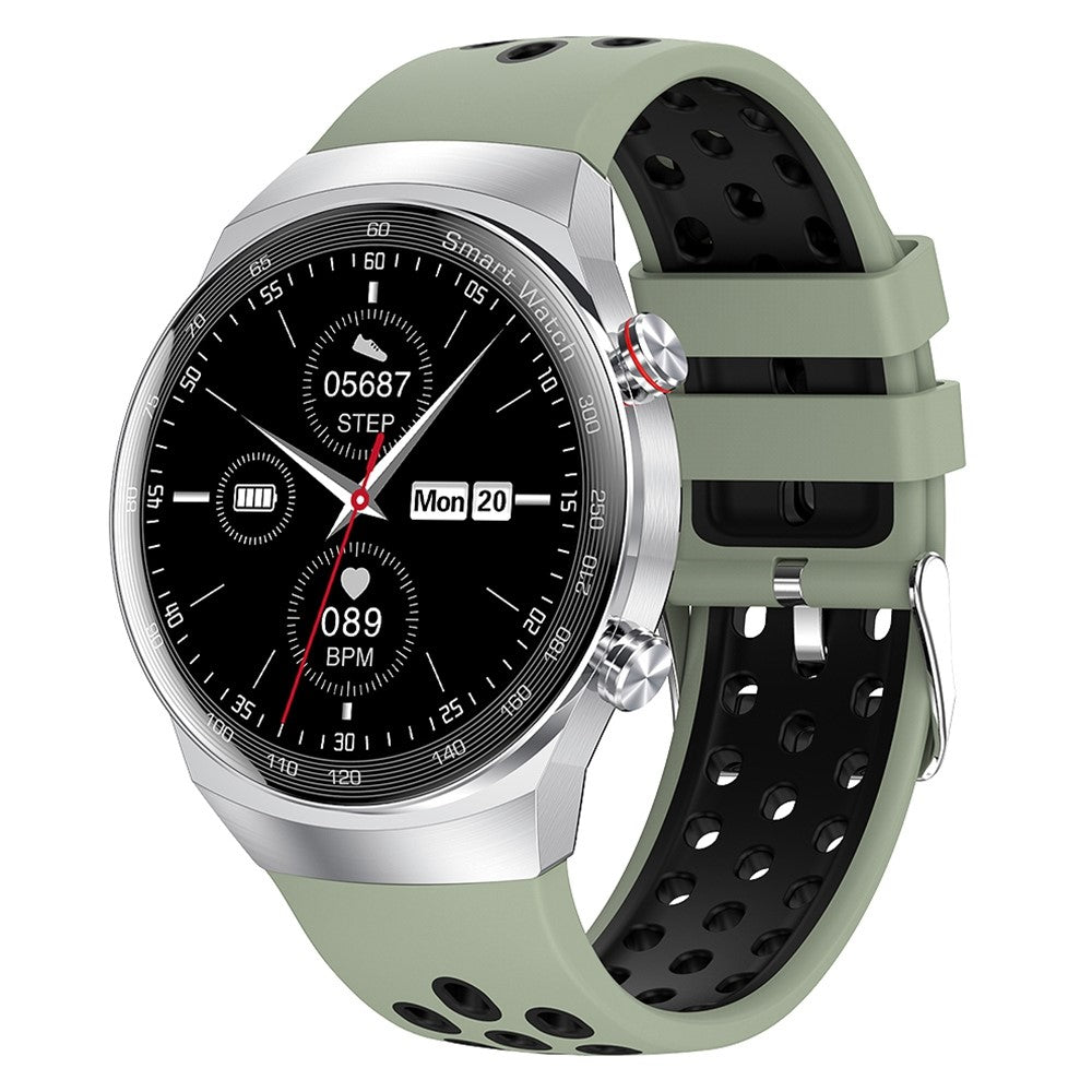 AK26 Fashionable Bluetooth-compatible Smart Watch Sports Modes Body Blood Pressure Sleeping Monitoring Steel Band Smart Bracelet (Silicone Strap)