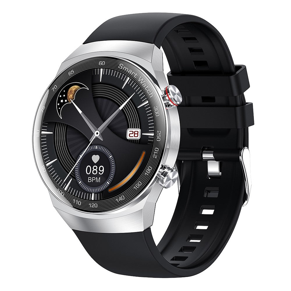 AK26 Fashionable Bluetooth-compatible Smart Watch Sports Modes Body Blood Pressure Sleeping Monitoring Steel Band Smart Bracelet (Silicone Strap)