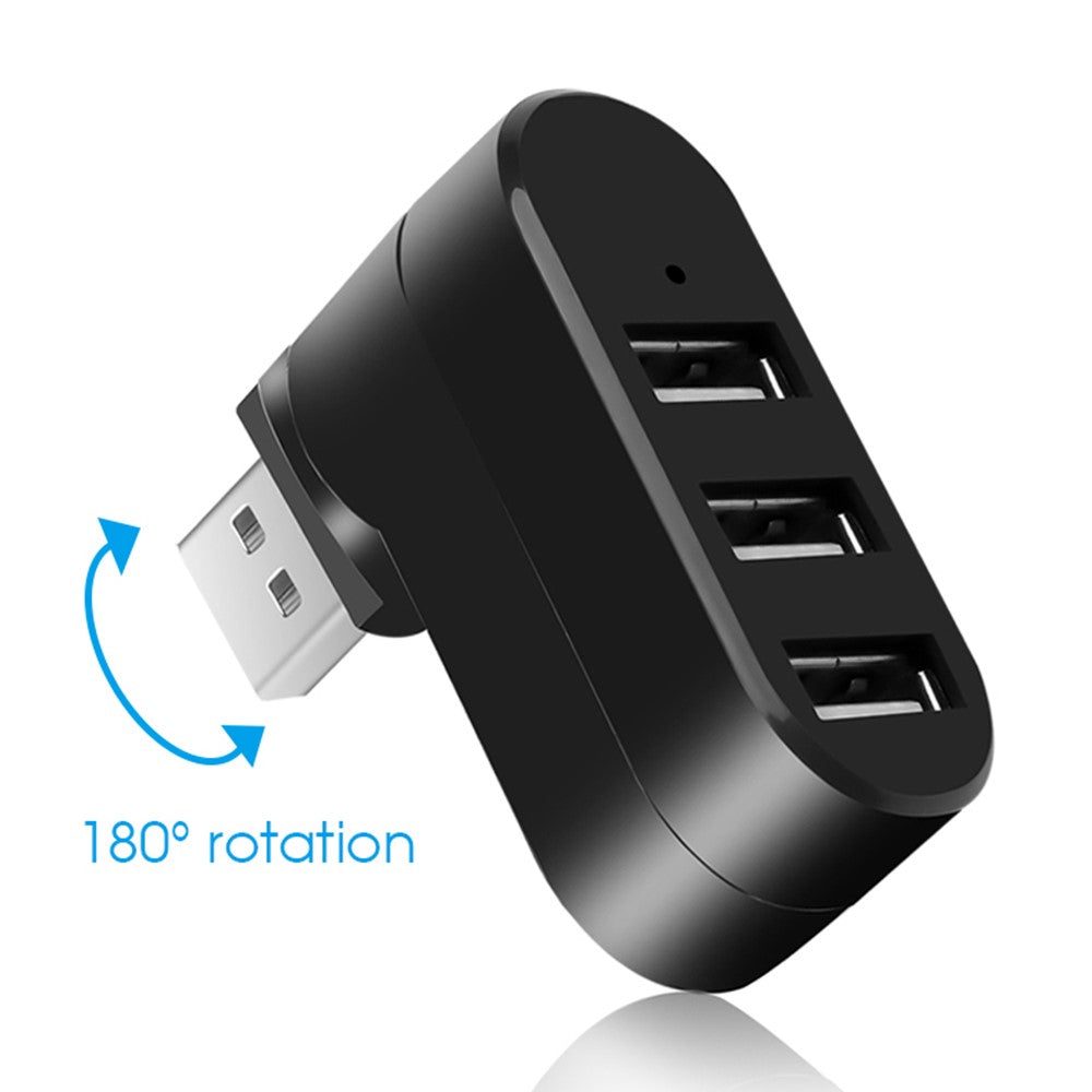 Universal Mini Rotatable 3 Port USB 3.0 Hub High Speed Data Transfer Adapter USB Expander