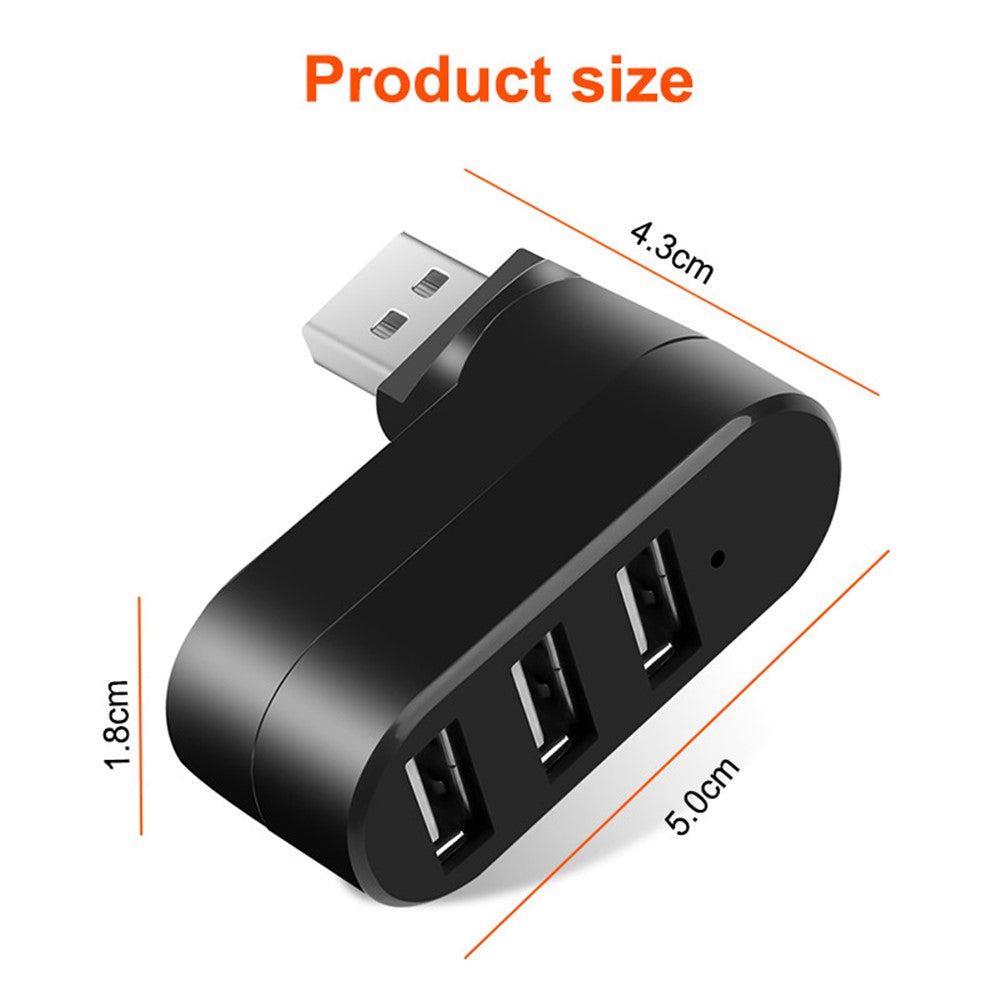 Universal Mini Rotatable 3 Port USB 3.0 Hub High Speed Data Transfer Adapter USB Expander