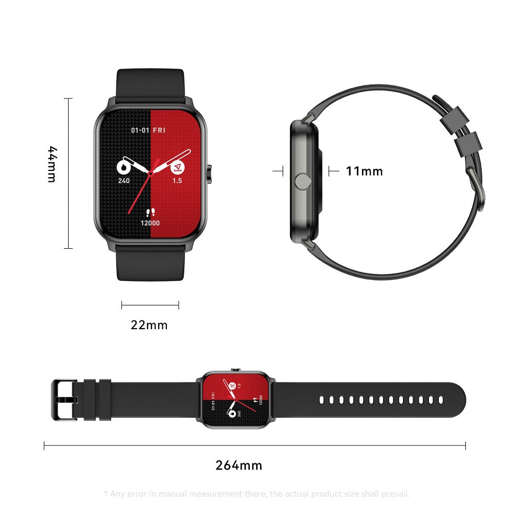 KW105 1.69 inch TFT Smart Watch Bluetooth-compatible Call Wrist Watch IP68 Waterproof Sports Bracelet with Heart Rate Monitoring