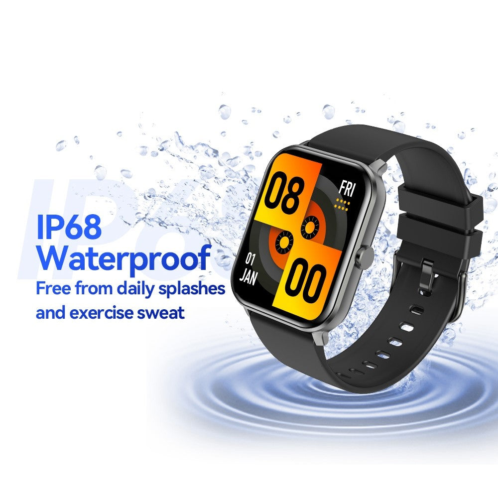KW105 1.69 inch TFT Smart Watch Bluetooth-compatible Call Wrist Watch IP68 Waterproof Sports Bracelet with Heart Rate Monitoring