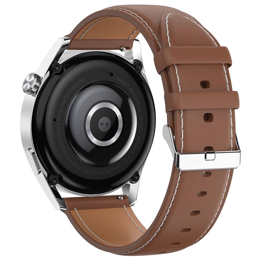 AK03Pro Smart Watch Heart Rate Monitor Fitness Tracker IP67 Waterproof Bluetooth-compatible Call Wrist Bracelet, Leather Strap