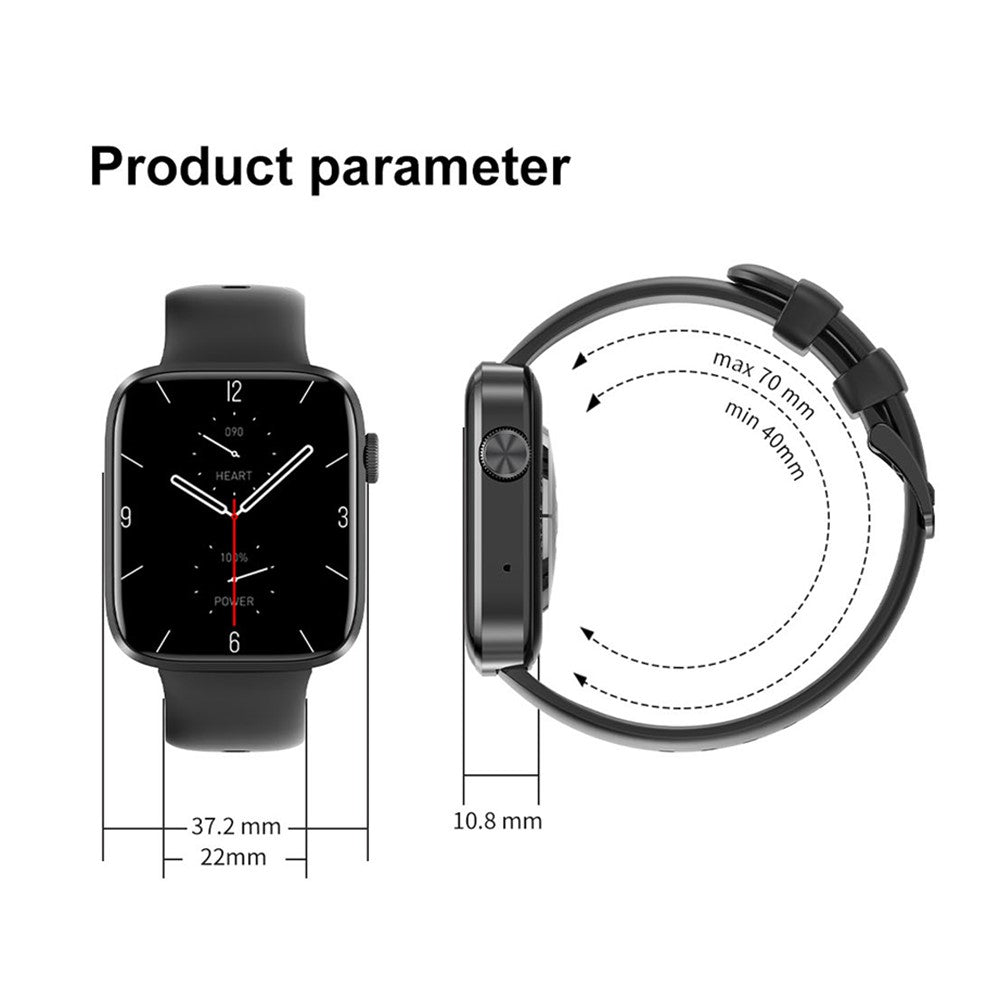 DT101 1.9 inch Screen Smart Watch Multi-Sport Mode Bracelet with ECG / NFC Function Support Bluetooth-compatible Call / Wireless Charging (Silicone Strap)