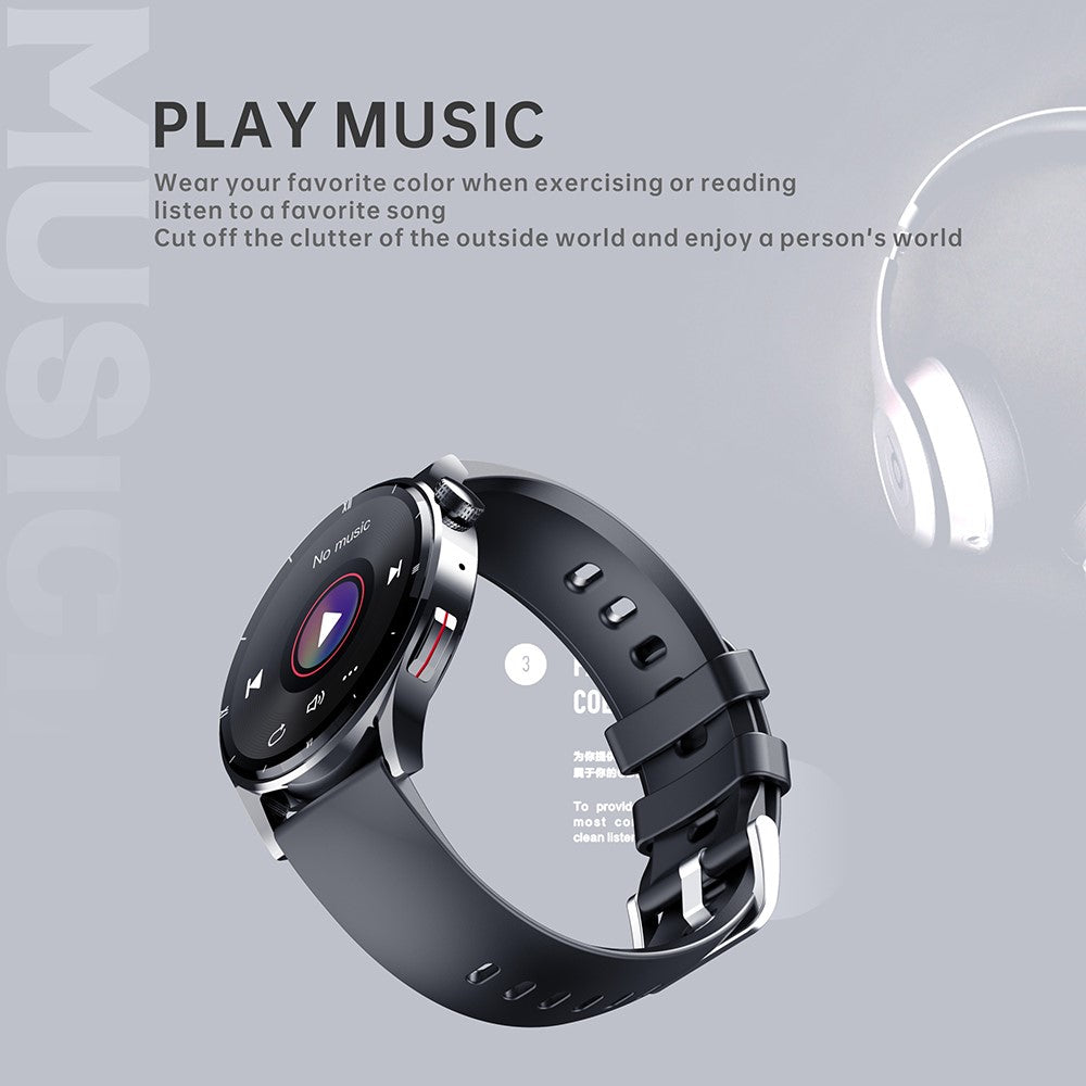 MX39 1.32" Full Touch Screen Smart Watch Bluetooth-compatible Calling Waterproof Sports Bracelet with Body Temperature, Physical Health Monitoring