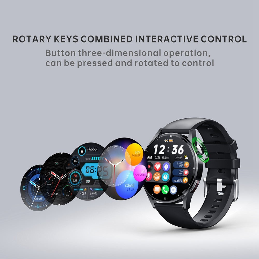 MX39 1.32" Full Touch Screen Smart Watch Bluetooth-compatible Calling Waterproof Sports Bracelet with Body Temperature, Physical Health Monitoring