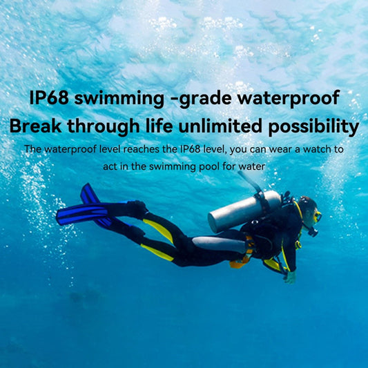 MK66 Smart Sports Bracelet 1.85" IPS Screen Smart Watch IP68 Waterproof Fitness Watch with Heart Rate Monitoring, Weather Forecast