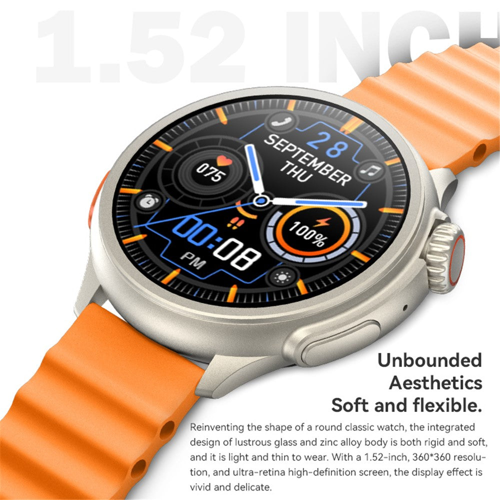 HW3ULTRA MAX Sports Wristwatch 1.52-inch Round Screen Heart Rate Monitor NFC Smart Watch