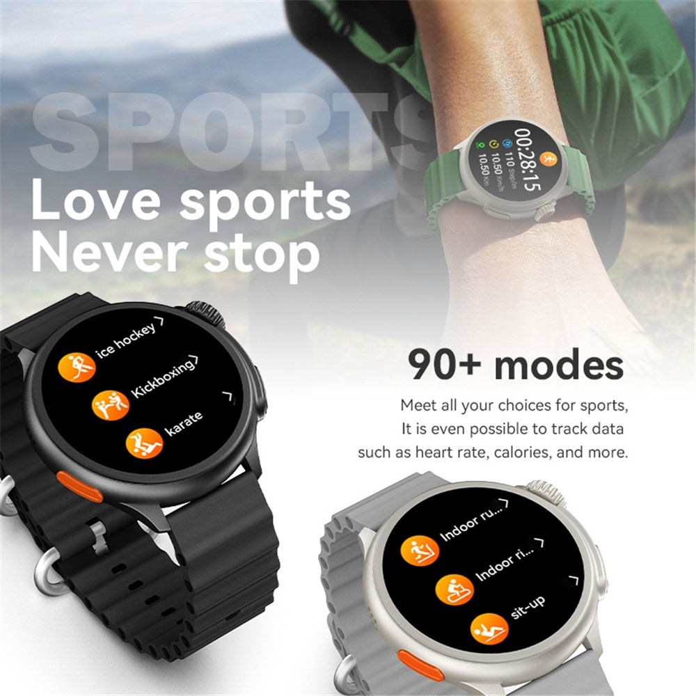 HW3ULTRA MAX Sports Wristwatch 1.52-inch Round Screen Heart Rate Monitor NFC Smart Watch