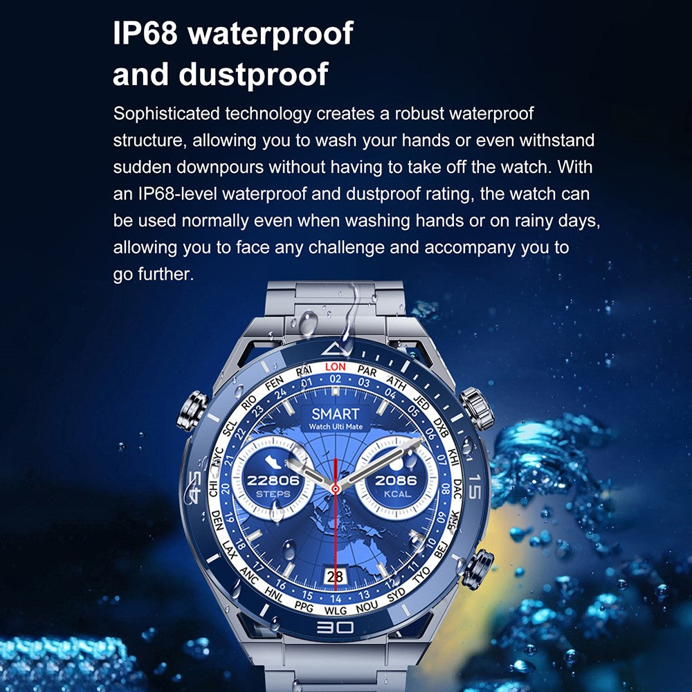 DT Ultra Mate 1.5-inch HD Bluetooth-compatible Call Smart Watch GPS Sports Tracker Bracelet with Health Monitoring