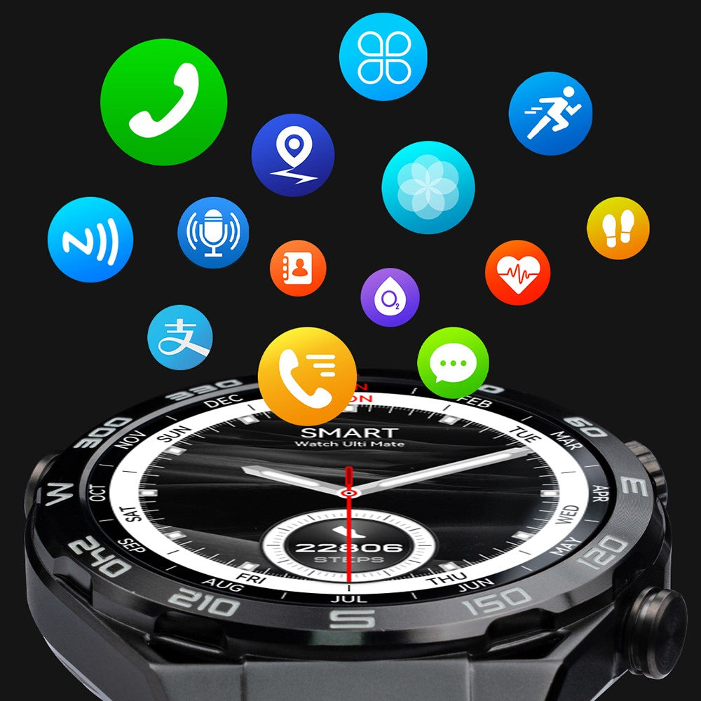 DT Ultra Mate 1.5-inch HD Bluetooth-compatible Call Smart Watch GPS Sports Tracker Bracelet with Health Monitoring