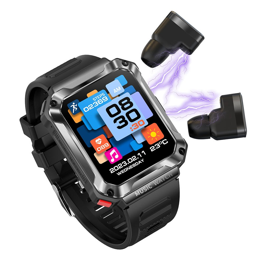 T93 Military Grade 1.96" HD Screen Sports Watch Local Music 4G Recording Bluetooth-compatible Call Smart Bracelet with Headset