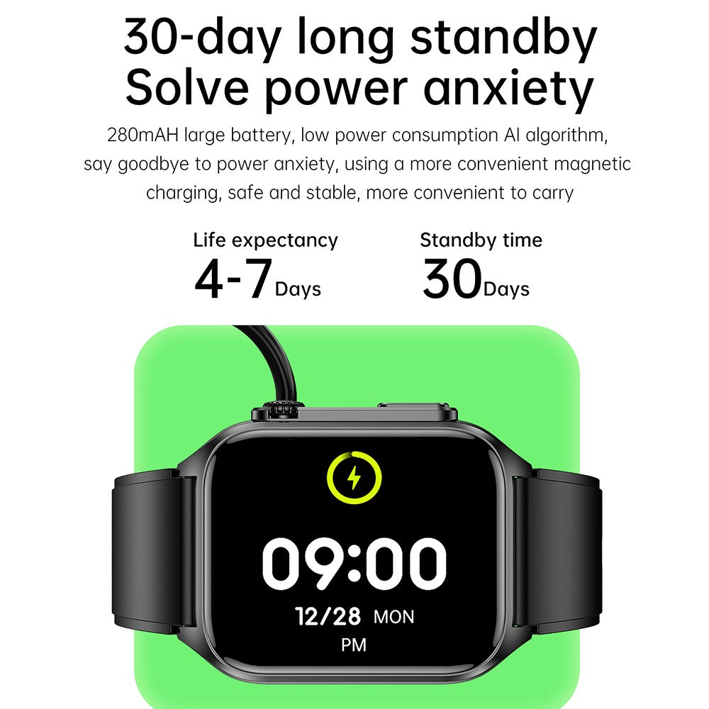 TK12 1.96" ECG + PPG Smart Watch Bluetooth-compatible Call Fitness Bracelet Support Multi-Exercise Mode